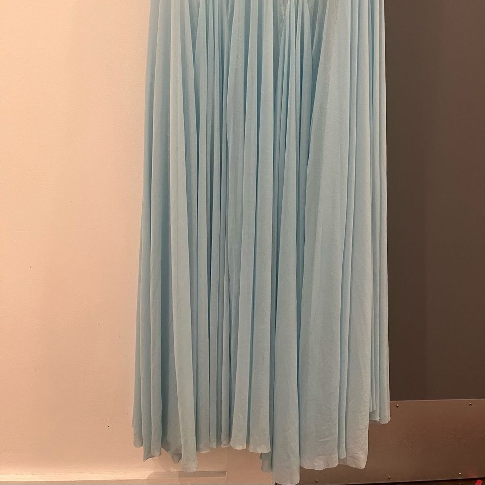 Deme by Gabriella Maxi Dress Light Blue Dahlia Gown Strapless size M - Picture 6 of 11